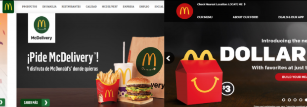McDonalds usa la transcreación en el fondo de color de su logo